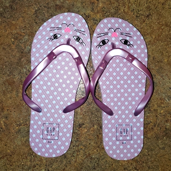 GAP girls cat flip flops - Picture 1 of 5